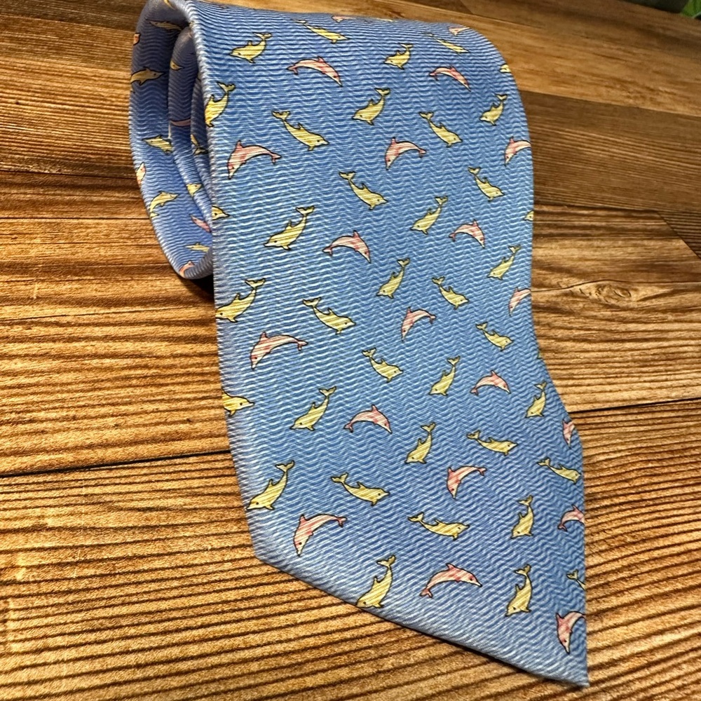 Elegant Blue Tue with Dolphins